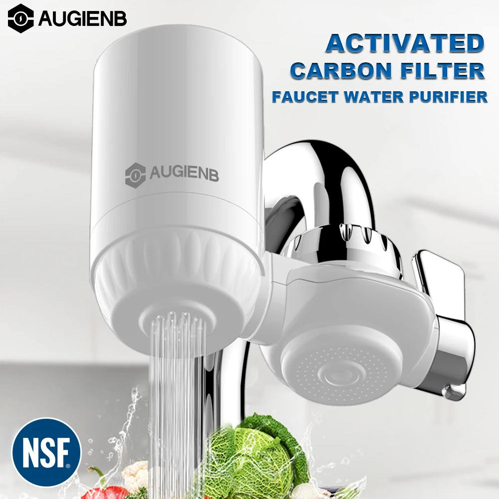 AUGIENB Kitchen Tap Faucet Water Filter Purifier - Activated Carbon Ceramic Cartridge - Reduce chlorine, odor, Contaminants AUGIENB Kitchen Tap Faucet Water Filter Purifier - Activated Carbon Ceramic Cartridge - Reduce chlorine, odor, Contaminants