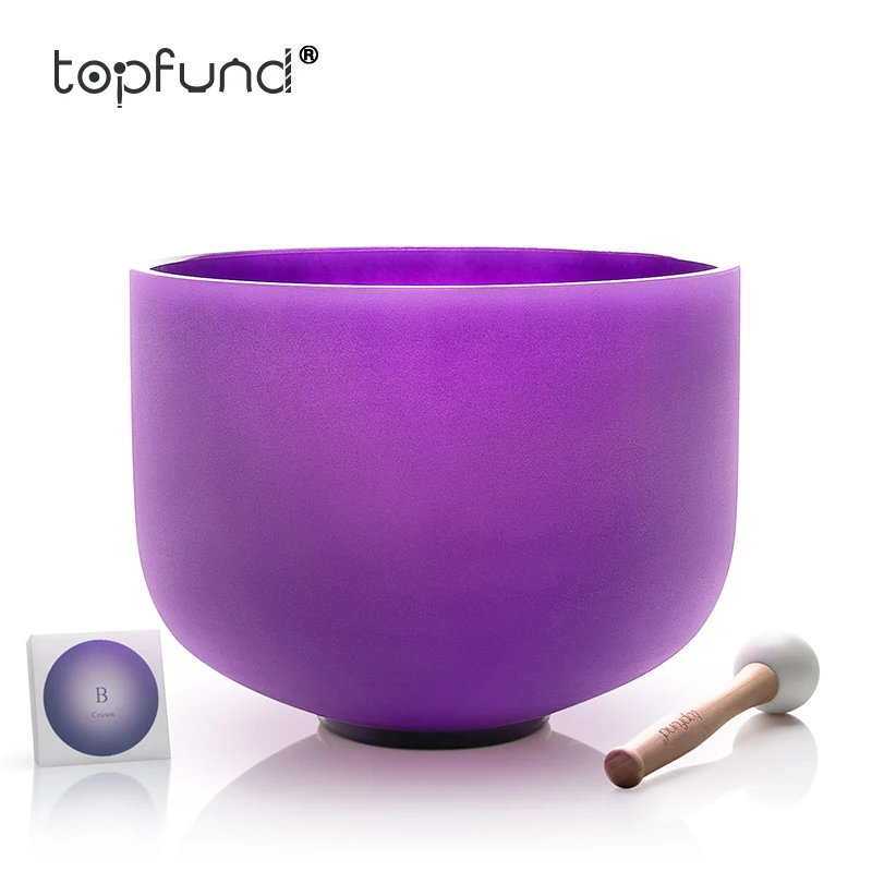 Topfund B Note Crown Chakra Purple Colored Frosted Quartz Crystal