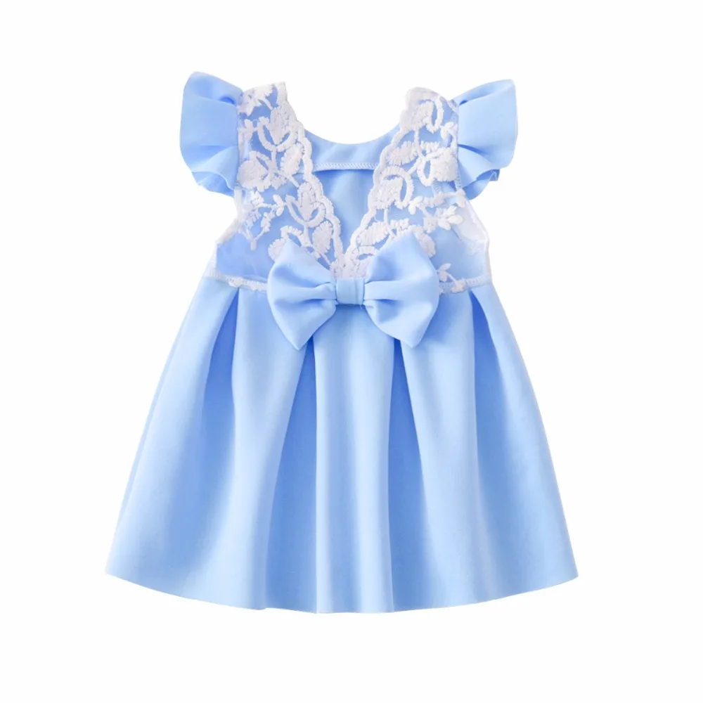 Фото Baby Girl Summer Dress Children Fly Sleeve Floral Vestidos Gril Princess Dresses Girls Wedding Tutu Bow Clothing Set | Детская одежда и