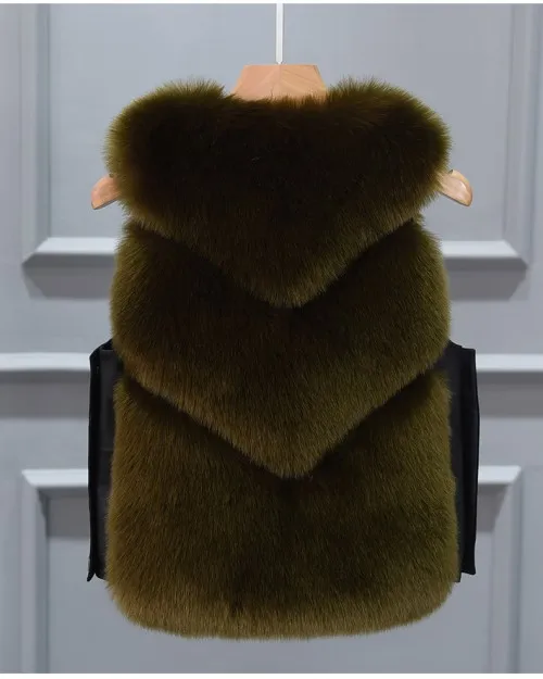 Новое модное пальто из искусственного меха зимнее пальто женское приталенное пальто меховой жилет женская меховая куртка меховой жилет для женщин - Цвет: Армейский зеленый