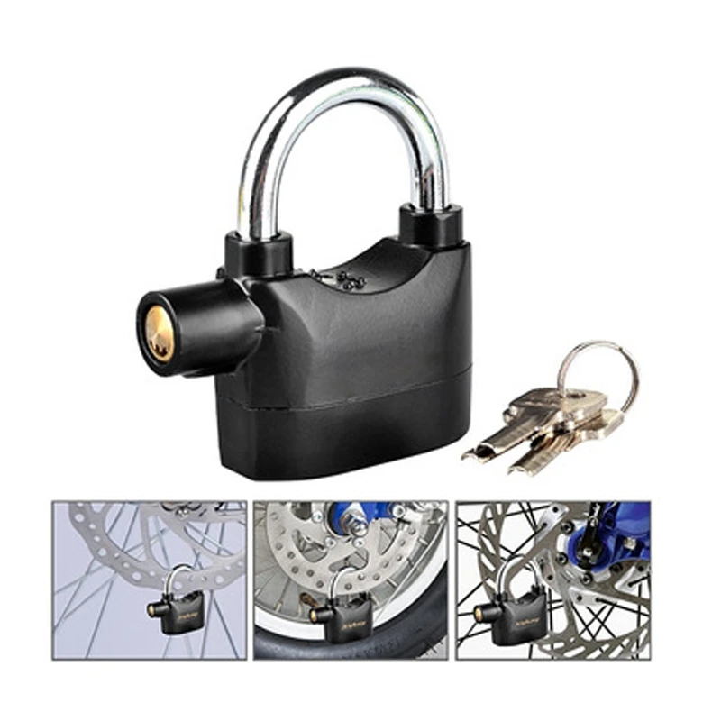 

FK 8809 Free Shipping Top Quality Convenient Waterproof Alarm Padlock Safe Lock Alarm W/3Keys For Bike Security