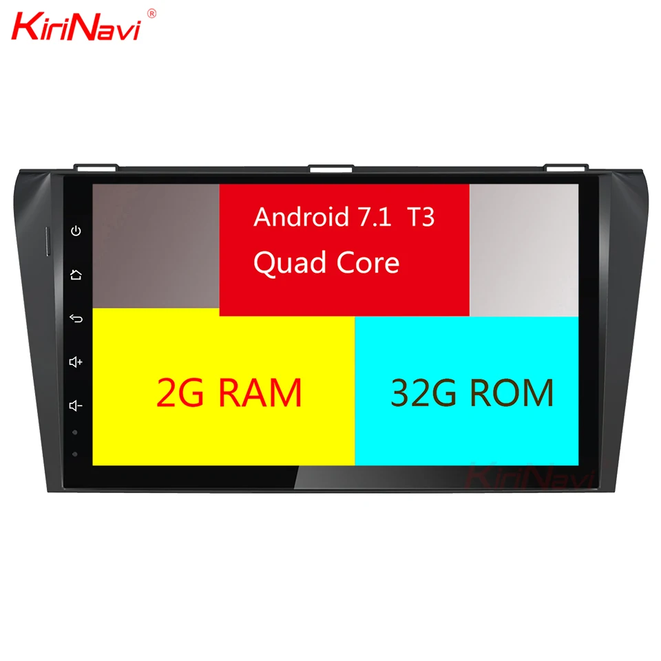 Discount KiriNavi Android 7.1 Car DVD Player For Mazda 3 Navigation System Car Radio Stereo Audio Multimedia Player WIFI RDS 4G 1