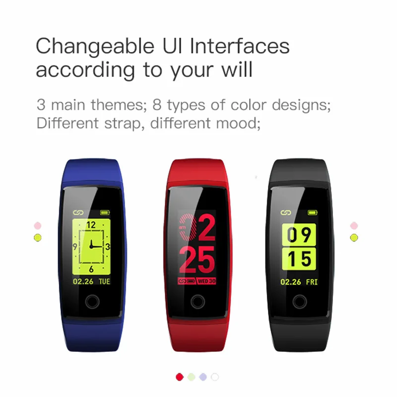 V29 Smart Wristband Bracelet Fitness Tracker Heart Rate Monitor Blood Pressure Smart Band for iPhone X 8 Plus Samsung Note 8 5 4