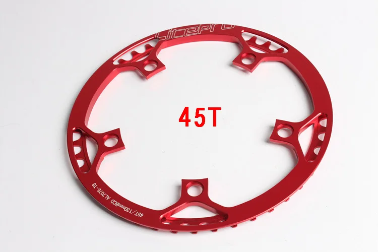 Litepro без свободного хода, одна скорость 130BCD складной велосипед диаметра окружности болтов(BMX звездочка цепной передачи 45/47/53/56/58T AL7075 зубчатое колесо цепной передачи 170 мм рукоятки брелок для ключей - Цвет: 45T red