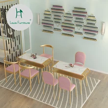 Луи мода маникюрные столики, стул se, маникюр, железный мрамор, двойной