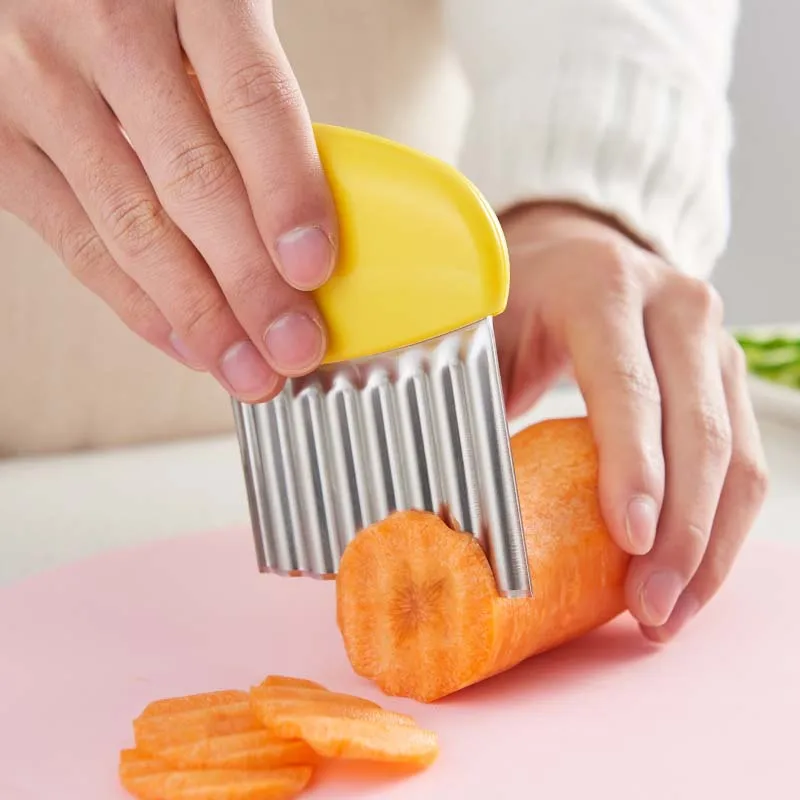 Нержавеющая сталь овощной морковь волнообразный резак слайсер картофельные чипсы гофрированный нож кухонный сморщенный картофель фри инструмент для очистки