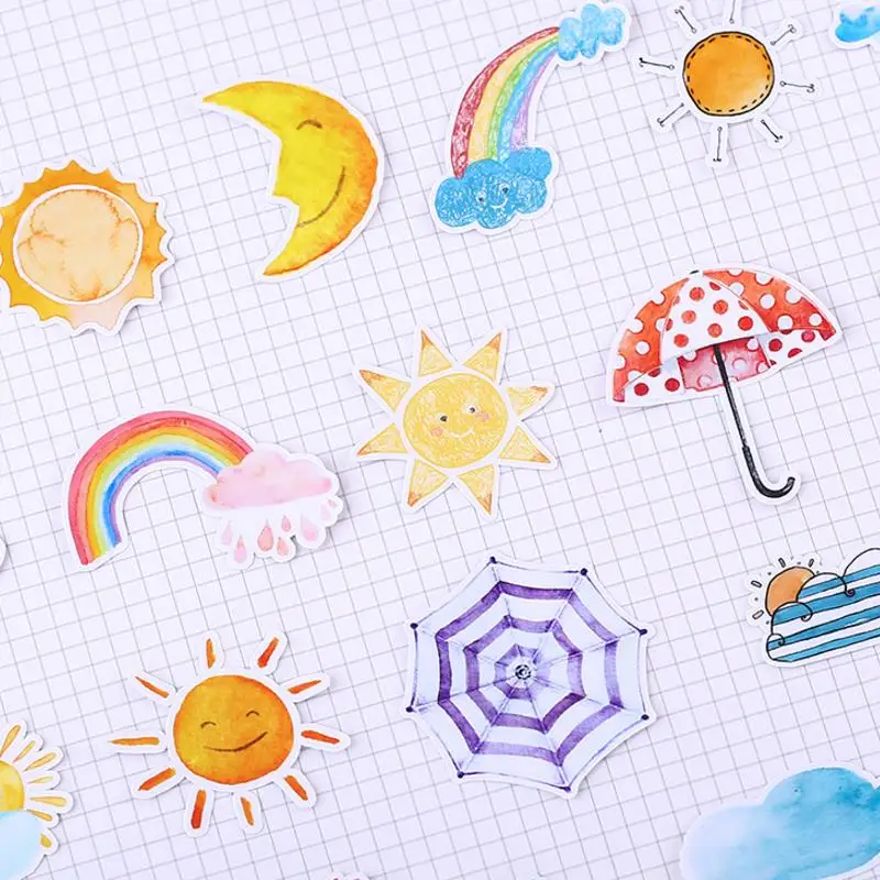 

23pcs/pack Creative Self-made lovely weather sticker scrapbooking stickers decor Label Diary Album Stickers Classic Toys