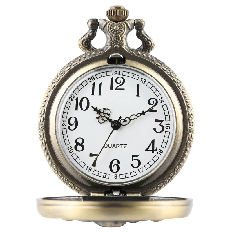Ретро бронзовые карманные часы 3D Кленовый лист арабские цифры кварцевые карманные часы ожерелье кулон часы цепь лучшие подарки для мужчин