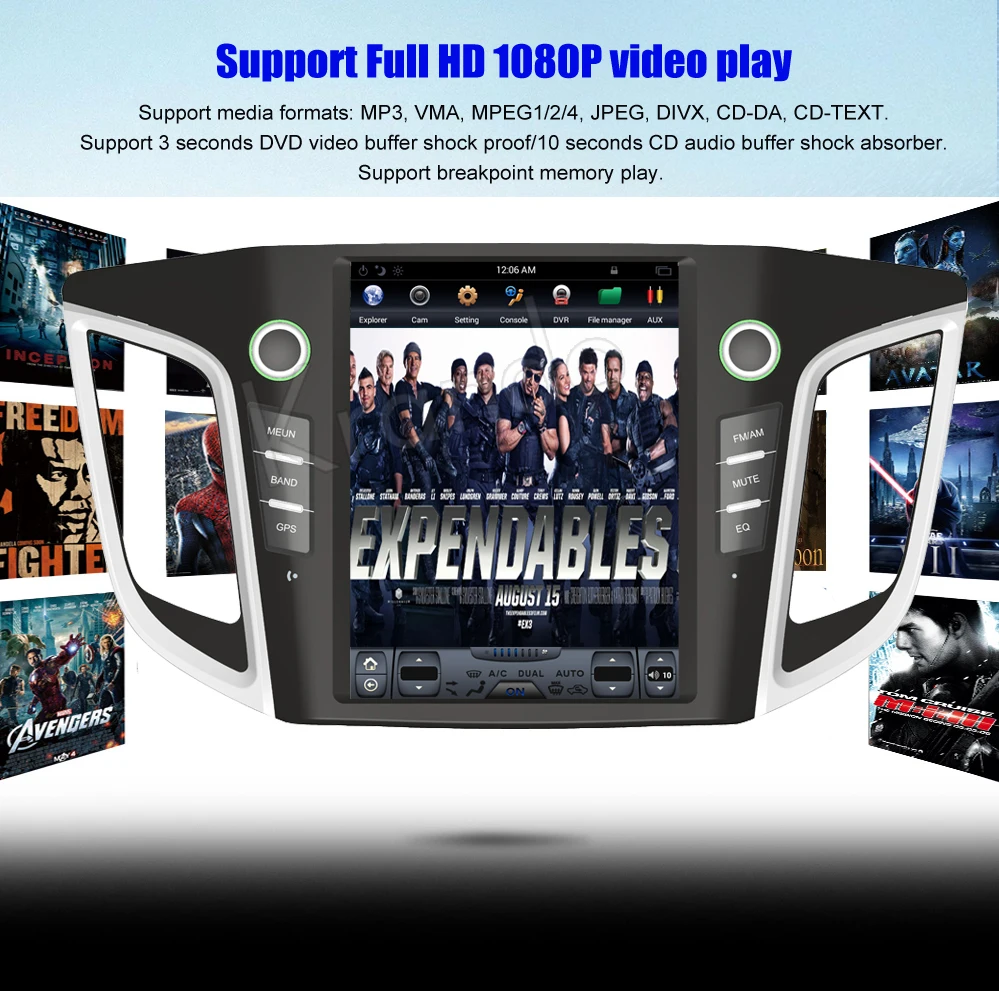 Top Krando Android 8.1 10.4" Tesla Vertical screen car radio gps for Hyundai IX25 Creta 2014-2017 navigation entertainment system 5