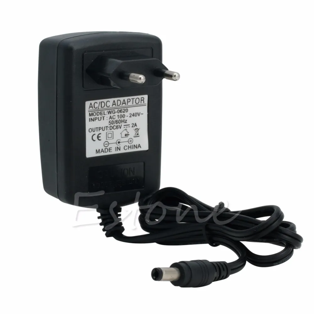 

New Converter 100-240V to DC 6V 2A Power Supply Adapter Charger EU Plug Black