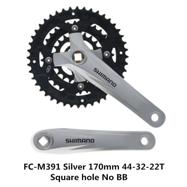 Абсолютно подлинный SHIMANO FC-M371/FC-M391 горный велосипед квадратное отверстие/spline Звездочка 9/27 скорость 170 мм 44-32-22T шатун