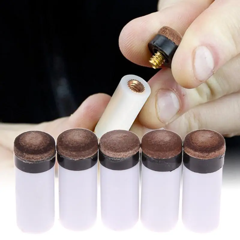 5Pcs Pool Billiard Cue Tip Stick Ferrules ScrewOn Tips Replacement