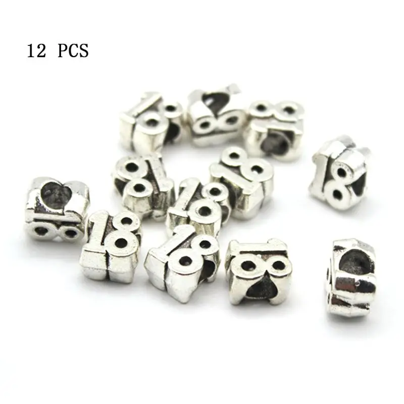 

12pcs Shoelace Buckle DIY Shoes Decoration Numbers 18 Creative Fashion Jewelry Necklace Accessories Shoestrings Supplies