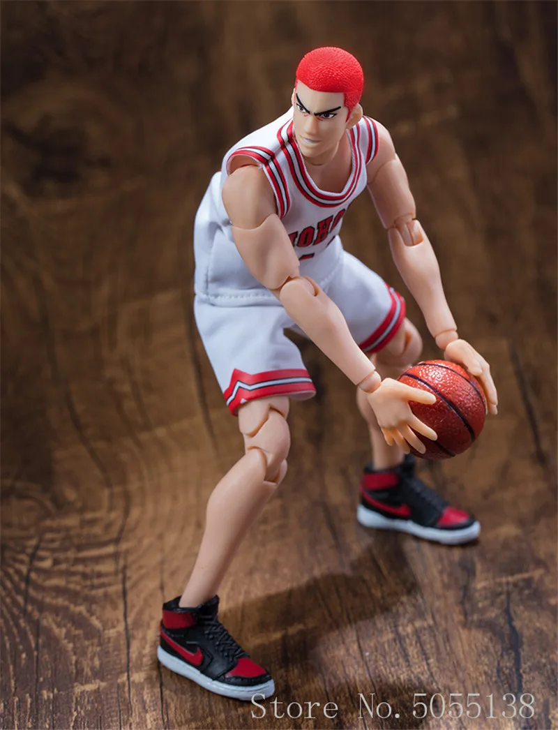 GT Model Action Figure SLAM DUNK Rukawa Kaede Movable PVC Figure Model Toys SLAM DUNK SHF No.11 White Clothing Figurines