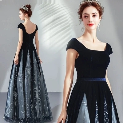 

Hot 100%real Dark Navy Blue Velvet Veil Long Dress Court Gown Medieval Dress Renaissance Gown Princess Royal Victoria Dress
