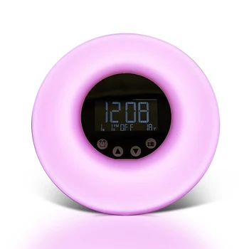 

Digital Alarm Clock FM Radio Wake Up LED Alarm Clocks Snooze Luminous Touch Control Electronic Desktop Clock 7-Color Night Light