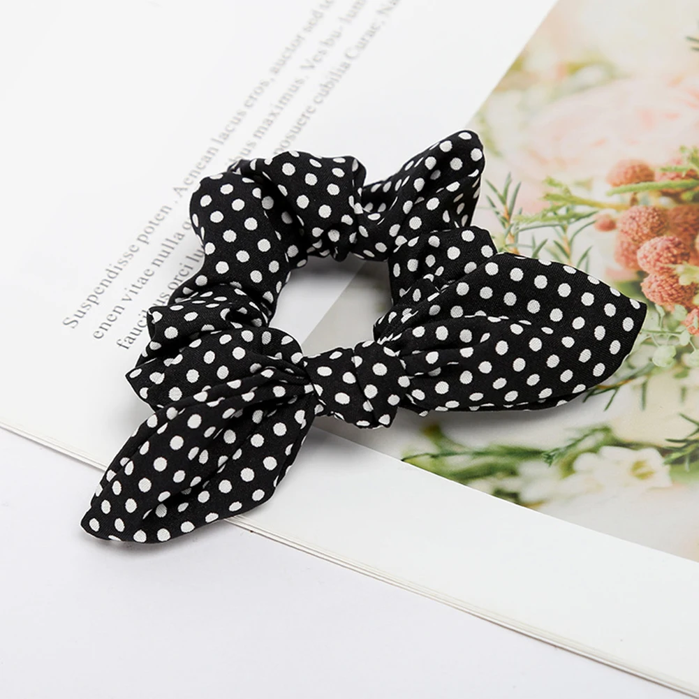 Plaid Girls Women Bunny Ear Hair Scrunchie Knot Bow Hair Band Hair tie Bows Rabbit Ear Elastic Ponytail Holder Bands Hair bow Hairclip Hair Accessories