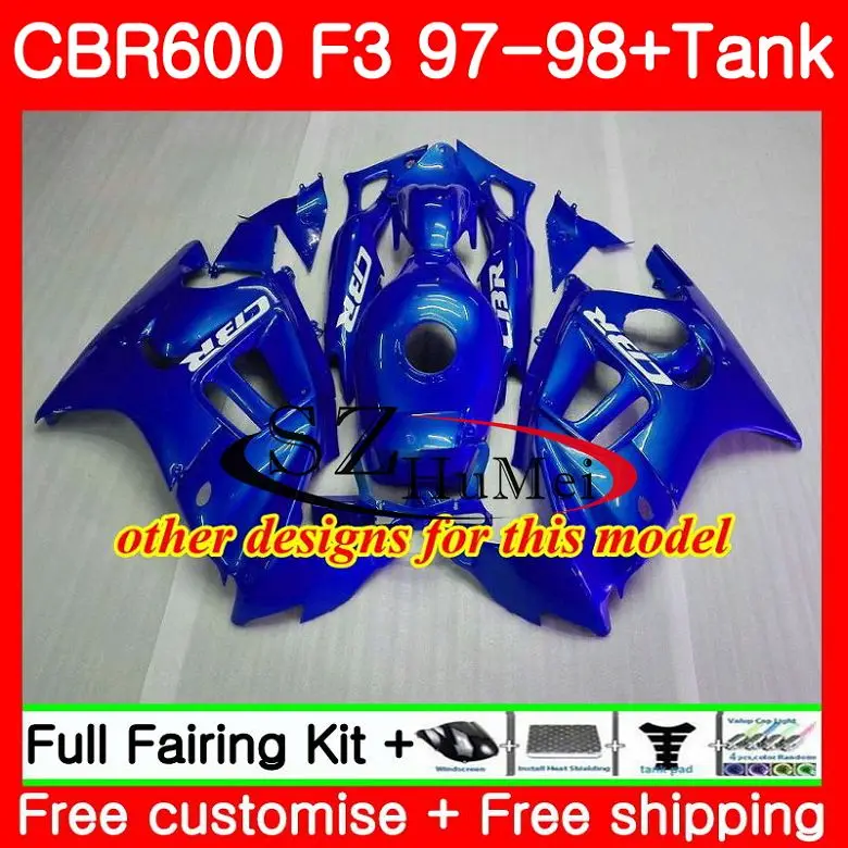 Корпус для HONDA CBR600F3 CBR600RR F3 CBR 600F3 FS 47SH1 CBR600 F3 97 98 CBR600FS завод белый CBR 600 F3 1997 1998 обтекатели комплект
