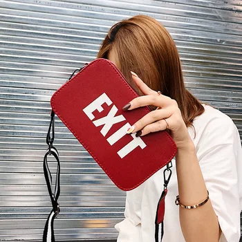 

Favocent Womens Bags Handbags Crossbody Shoulder Bag PU Leather Flap New Korean Style Letter Print Clutch Bag