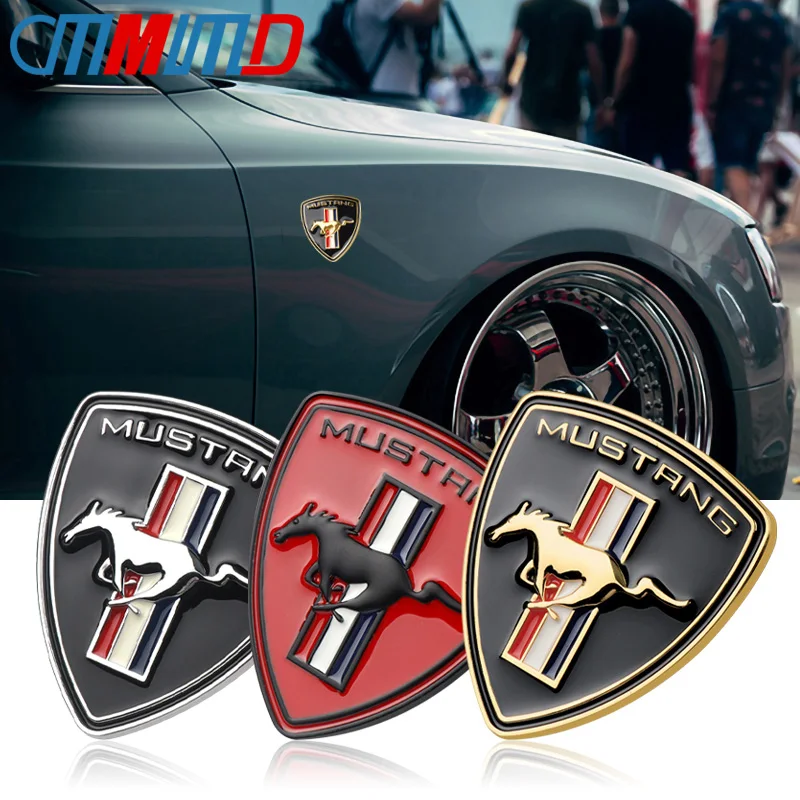 Mustang Pony 3D Logo Sticker Badge Chrome effect
