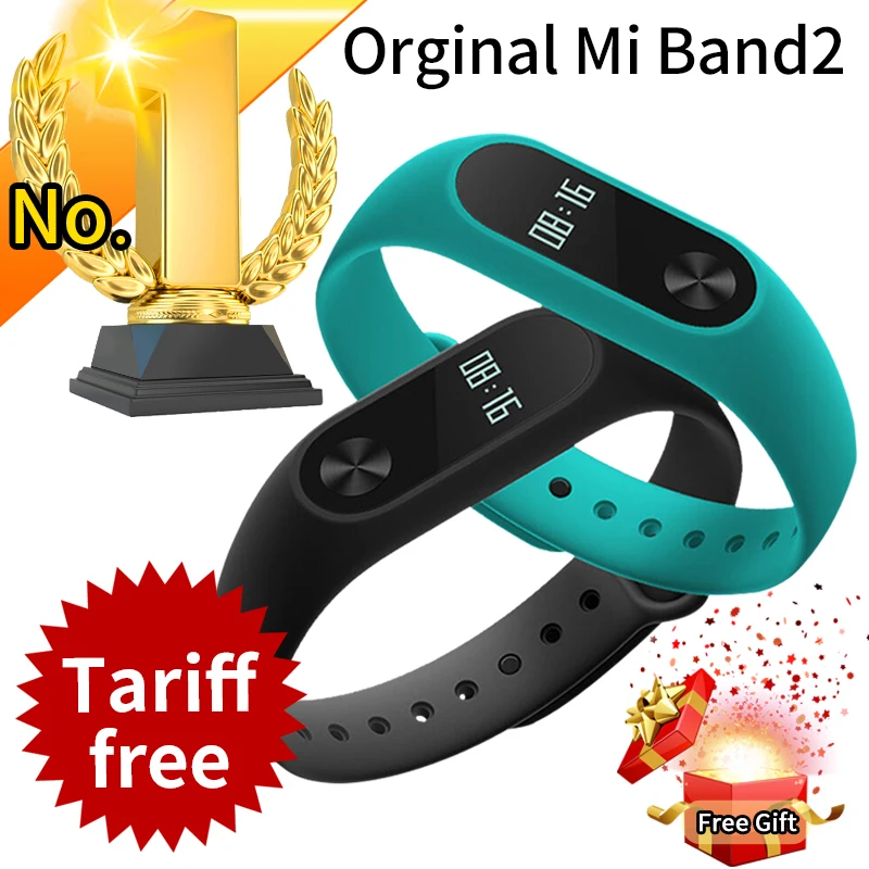 

Promotion! Original Xiaomi Mi Band 2 Miband Band2 Wristband Bracelet with Smart Heart Rate Fitness Tracker Touchpad OLED Strap