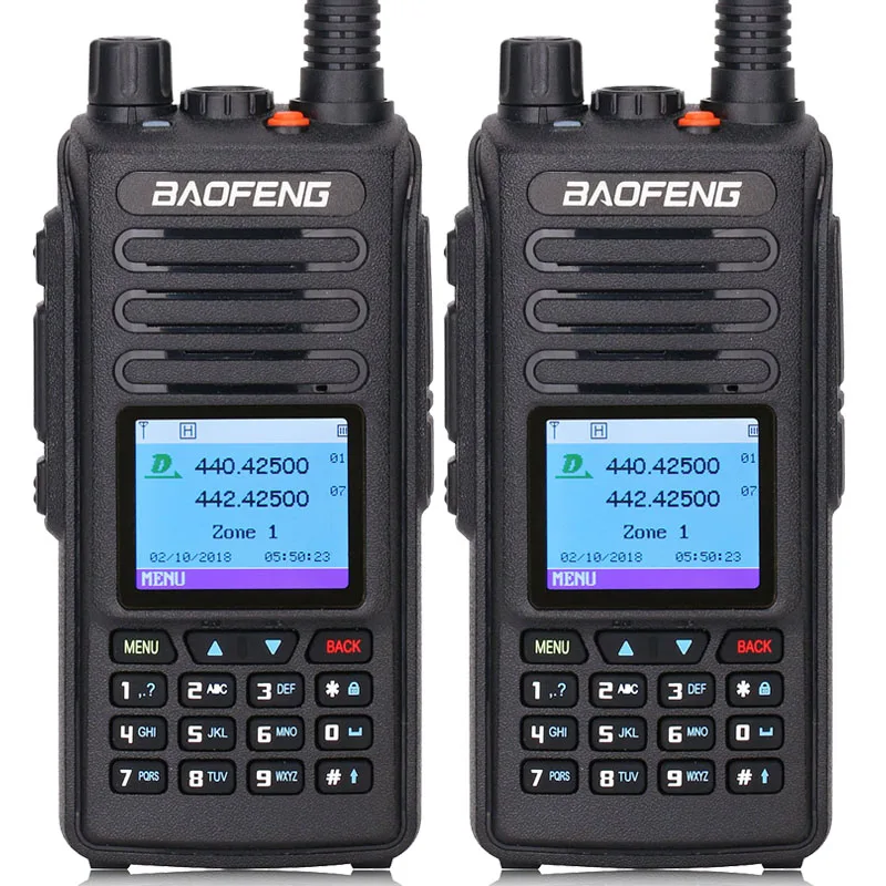 

2pcs Baofeng DM-1702 (GPS) DMR Digita Walkie Talkie V/U Dual Band Dual Time Slot Tier 1&2 2200mAh Battery Ham Portable Radio