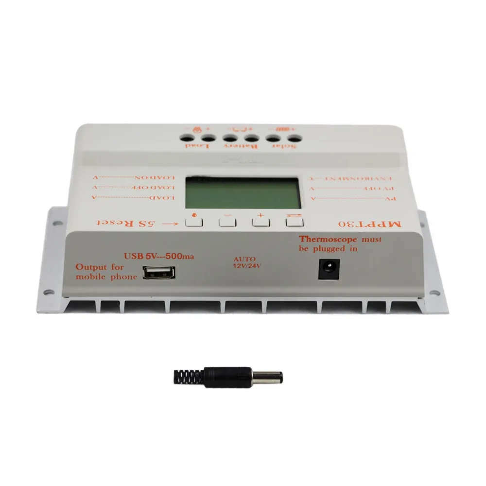 mppt 30а 30 солнечный регулятор обязанности 12v 24v авто работа с жк дисплеем солнечной