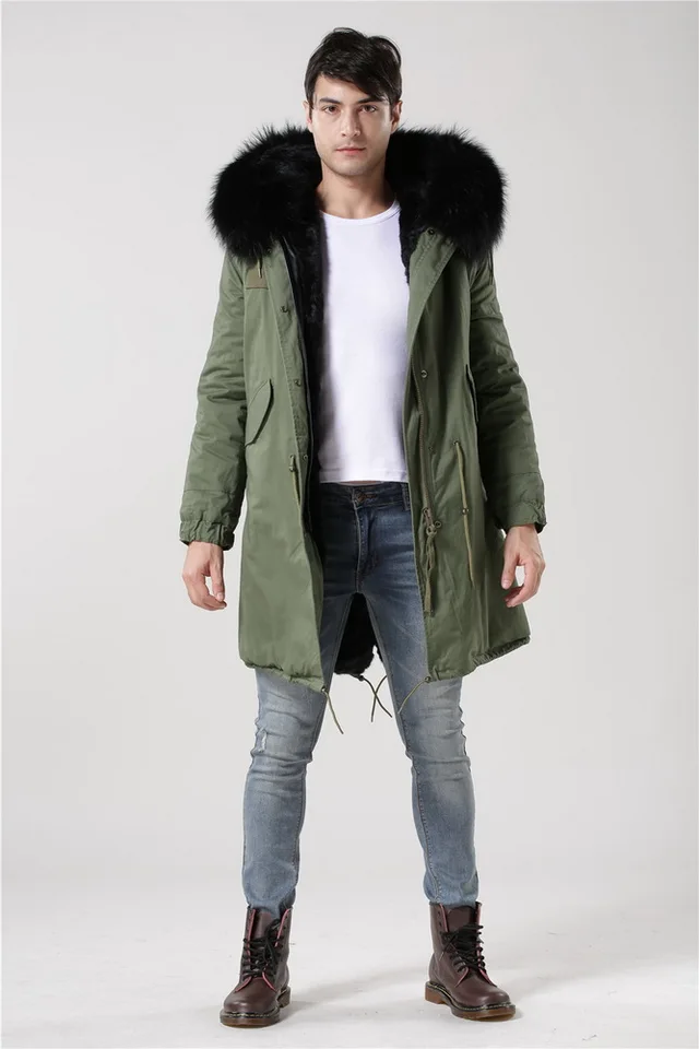 olive green parka with fur trim hood
