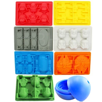 

High Quality 8pcs Star Wars Ice Tray Silicone Mold Ice Cube Tray Ice Cream Makers Chocolate Fondant Mould BALL Star Wars Mold