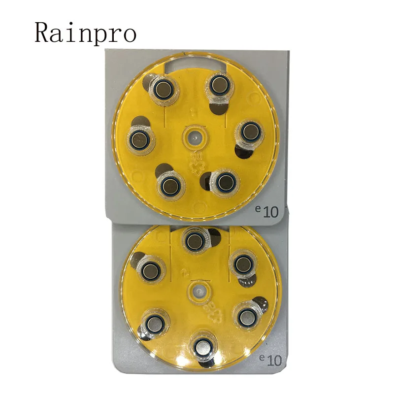 Батарея Rainpro air E10 A10 10 PR70 12 шт./лот (2 упаковки) Цинковый кнопочный Аккумулятор для