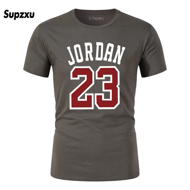 Новая брендовая одежда Jordan 23 Мужская футболка Swag футболка Хлопковая мужская футболка с принтом Homme Фитнес Camisetas хип-хоп Футболка - Цвет: Dark gray