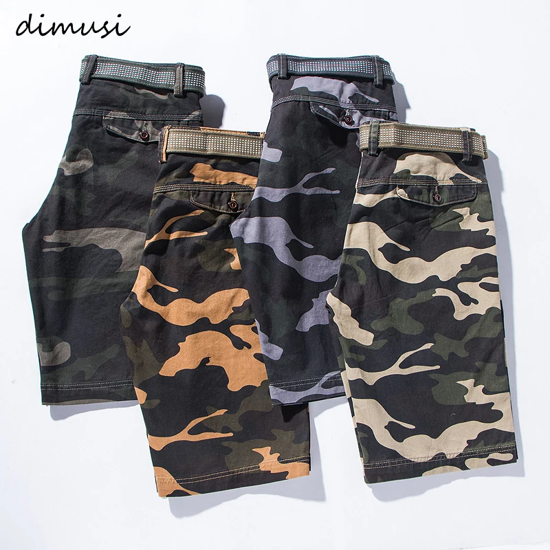 DIMUSI мужские карго-шорты камуфляжные Летние повседневные хлопковые камуфляжные шорты мужские свободные рабочие шорты мужские дышащие шорты милитари