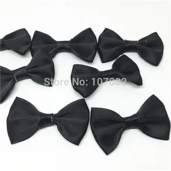 

Yiasangly 100pcs Handmade 38x22mm Black Polyester Satin Ribbon Bows Mini Bow Sewing Accessories Wedding Card Embellishments