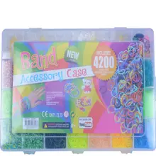 4200 unids Weaver Радужная цветная резинка Браслеты DIY подарки ручной работы Подарочная коробка вязальная машина