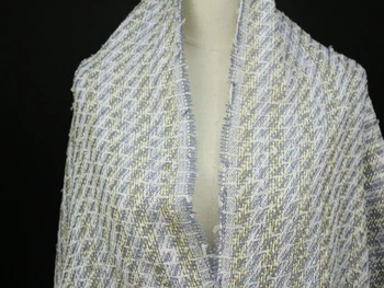 

free ship 100% wool milk white herringbone tweed fabric price for 1 meter 59" wide