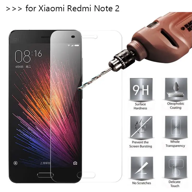 2.5D 9H Премиум Закаленное стекло для Xiaomi Redmi Note 2 Защитная пленка экрана Note2 |