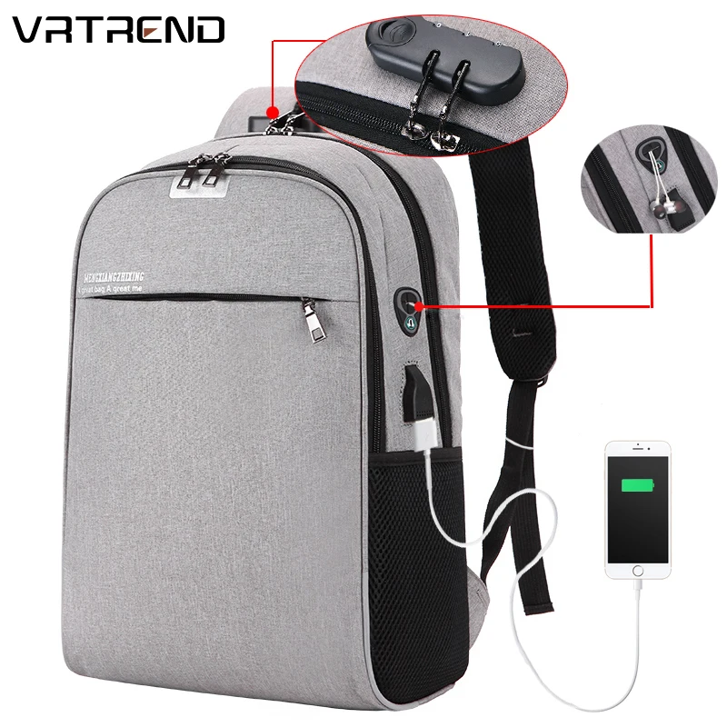 VRTREND Новый Противоугонный водонепроницаемый рюкзак женский для ноутбука Внешний