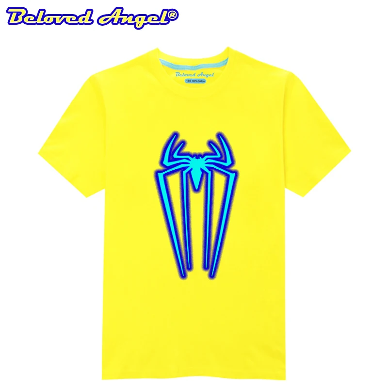 Summer Boys Luminous Printed T-shirt Tops Kids Casual Short Sleeve O Neck T Shirt Girls Tee Tops Teenager Clothes 3-15year