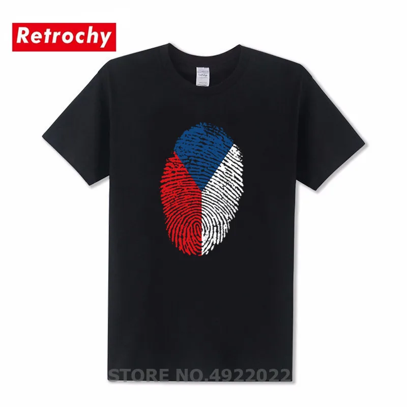 Футболка с чешским флагом и отпечатком пальца для мужчин, модная Стильная дизайнерская футболка в хипстерском стиле, семейная очень