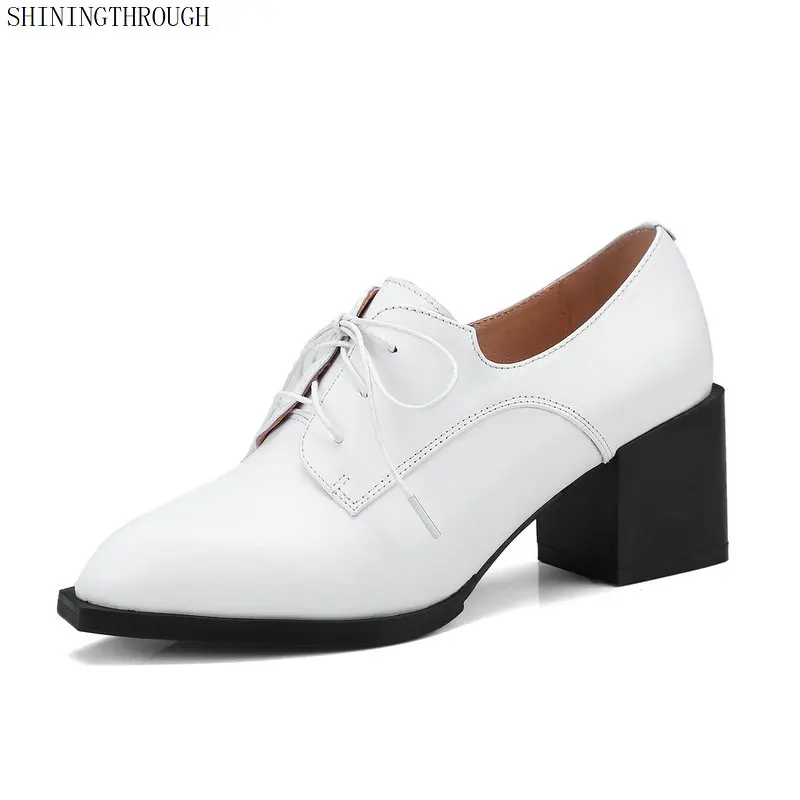 

Genuine Leather Large Size 34-42 Women Pumps high Heels poined Toe Office Ladies Shoes Woman Party Dating Fashion