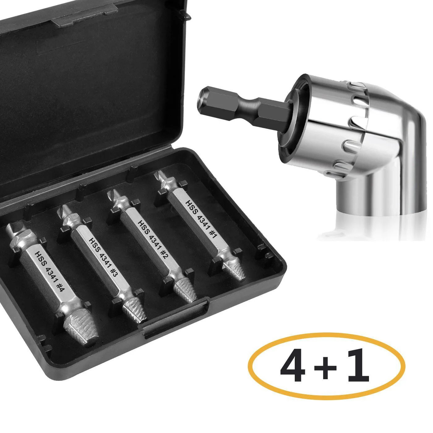 4pcs Box Damaged Screw Extractors Remover 105 Degree Corner Extension Hex Drill Bit Screwdriver Adapter Holder | Инструменты