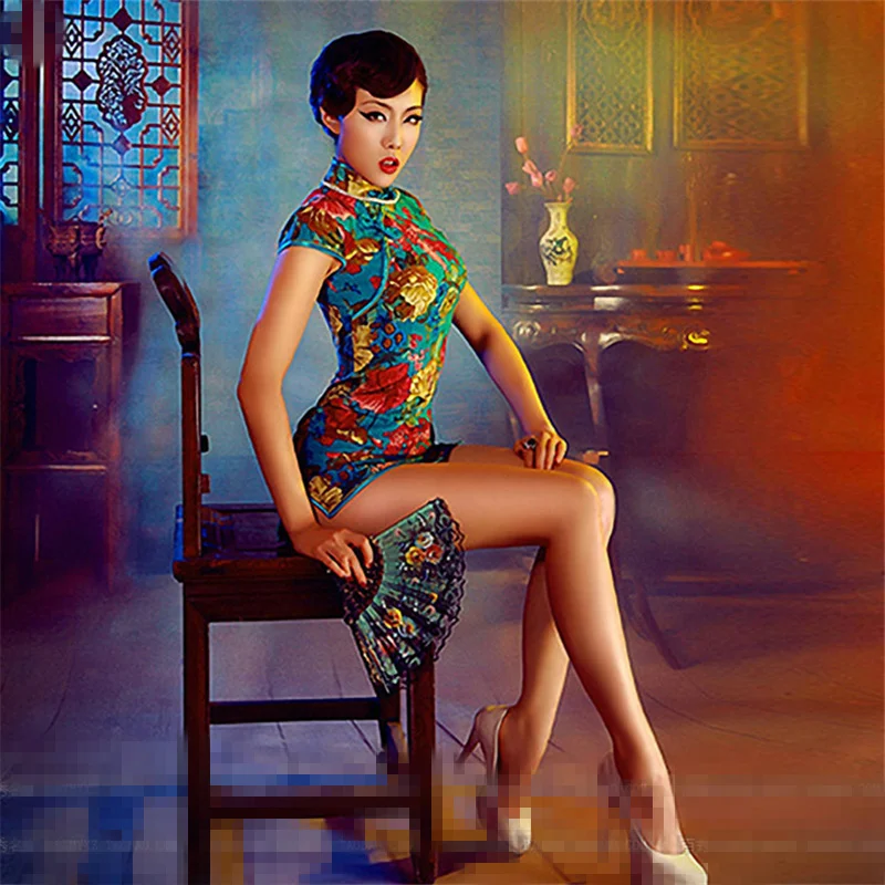 Themed Clothes Fashion Temptation Chinese Dress Sexy Clipping High Slit 