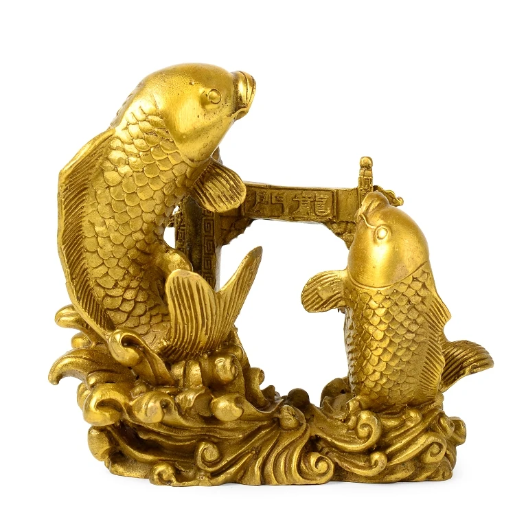 Handmade Brass Golden Fish Statue