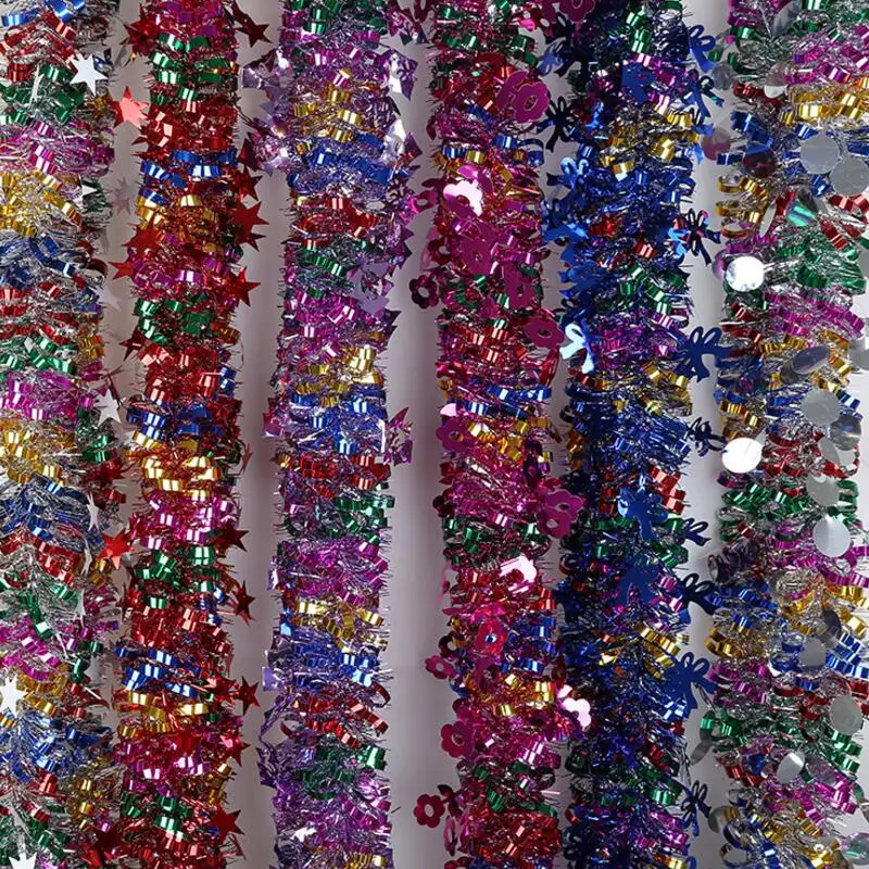 

10 Pcs/lot Color Rainbow Foil Fringe Curtain Tinsel String Shiny Birthday Wedding Decoration Party Photography Backdrops
