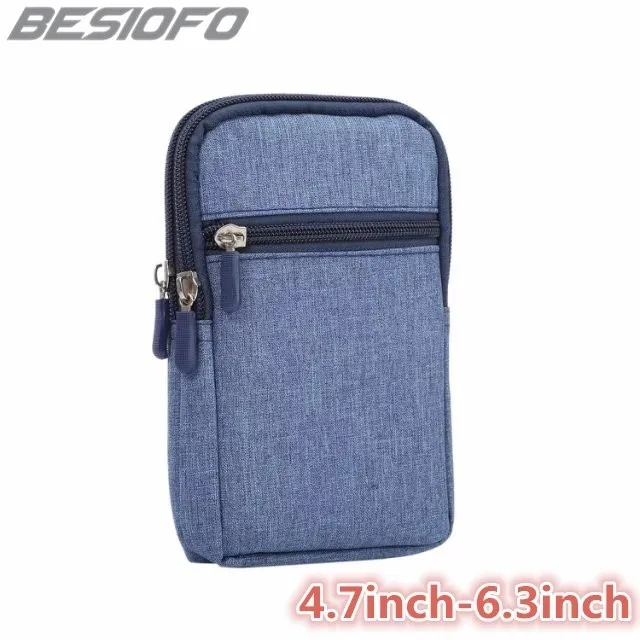 

Phone Case For Huawei Mate S Mate 7 8 9 Mate 10 Nova 2 3 Double Pockets Denim Fabric Bag Hook Loop With Belt Pouch Holster Cover