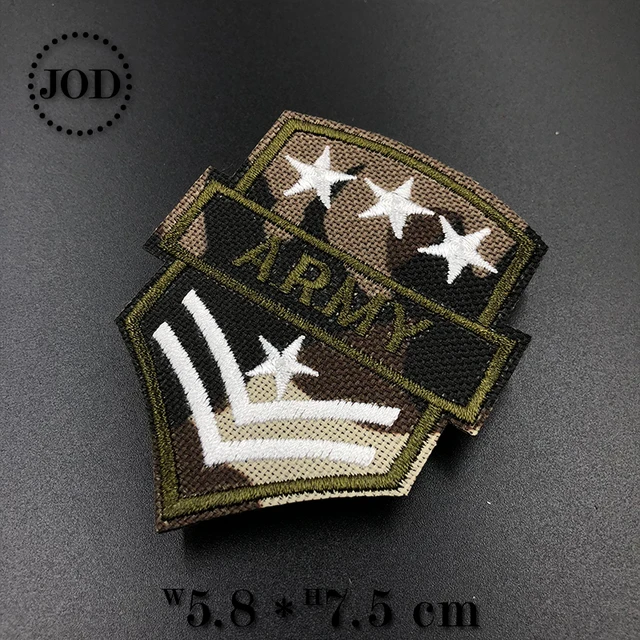 JOD* Embroidery Army Patch Clothes Military Iron on Patches for Clothing DIY Stickers Tactical Fabric Badges Camouflage Style 1