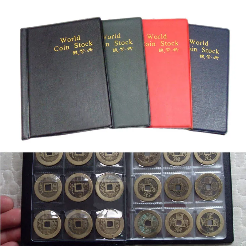 120 копилки Коллекция хранения Денег Пенни Карманы Альбом для коллекции защита монет в видимом альбоме цвет случайным образом