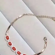Натуральный красный коралл Gem браслет натуральный драгоценный браслет 925 Серебряный браслет моды круглый девушка женские свадебные прекрасный подарок ювелирные изделия