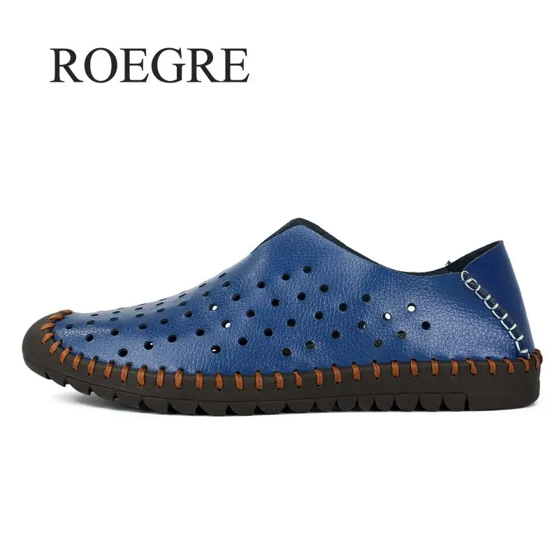 2018 Fond Mocassins Appartements blanc Roegre De En Cuir brown Marque Mou Chaussures Confort Nouvelle Casual New Hommes Bleu D'été qwPOwZt