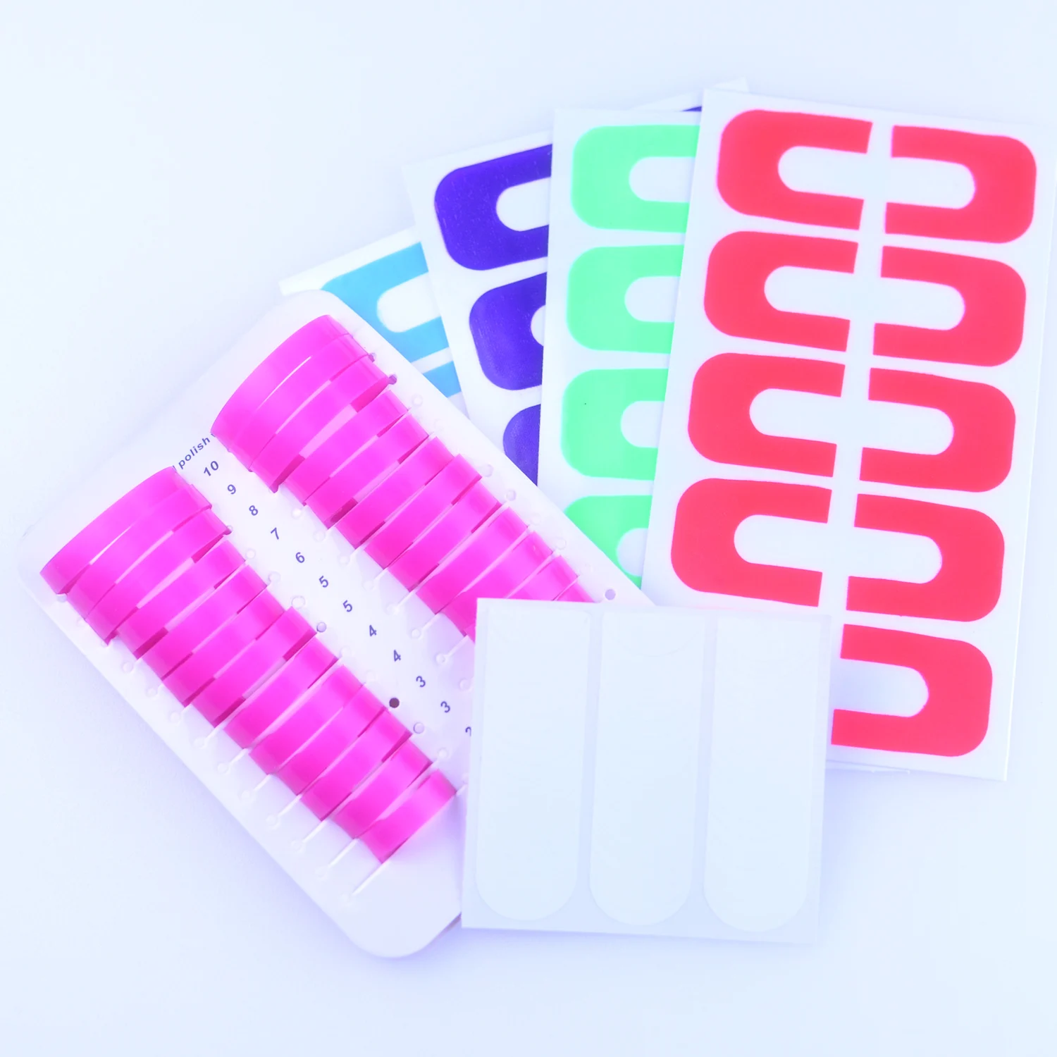 

Nail Polish Edge Anti-Flooding Plastic Template Clip Manicure Stickers Tool Set Full Nails Wrap Nail Art Tools Accessory